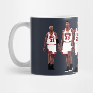 Bulls Pixel 5, Michael Jordan, Scottie Pippen, Toni Kukoc, Dennis Rodman, Ron Harper Mug